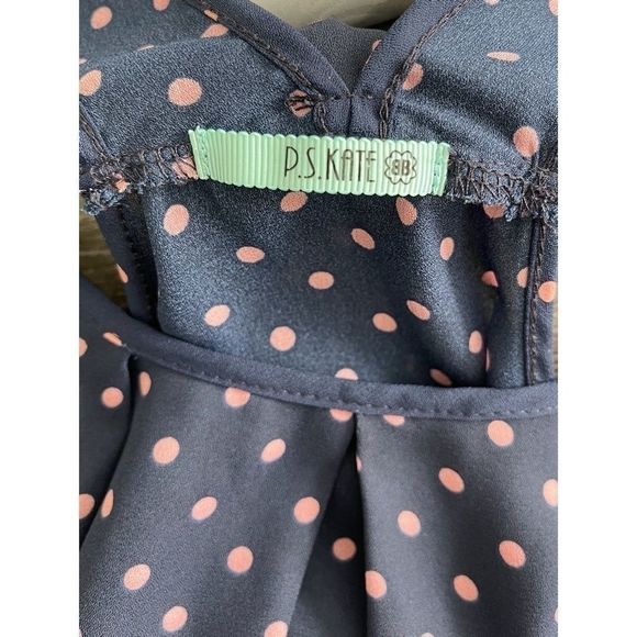 P.S Kate Navy/Pink Polka Blouse With Bow - Picture 6 of 6